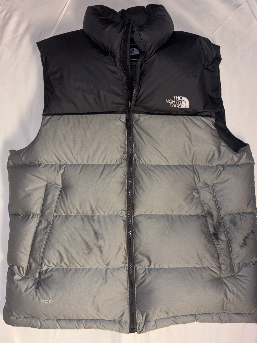 The North Face Two-Tone Black and Gray Puffer Vest